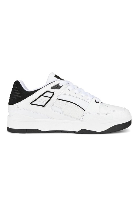 Puma, Slipstream bőr és nyersbőr sneaker, Fekete, Törtfehér, 9