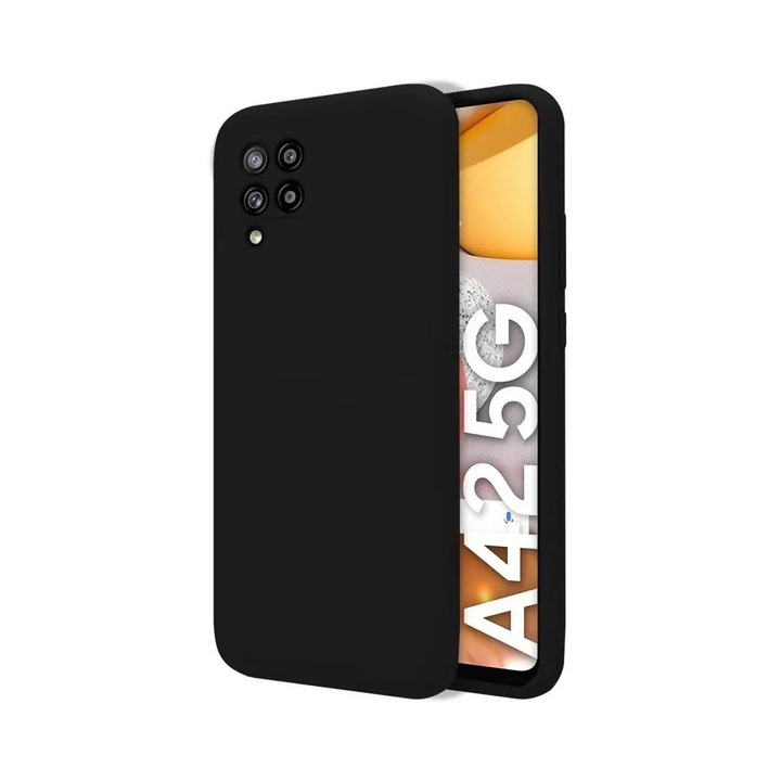 Samsung Galaxy A42 5G kompatibilis szilikon hátlaptok, matt, fekete