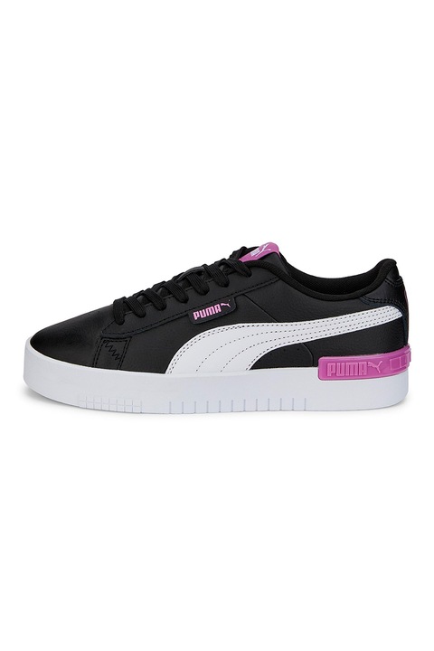 Puma, Pantofi sport de piele si piele ecologica Jada Youth, Alb/Negru/Roz