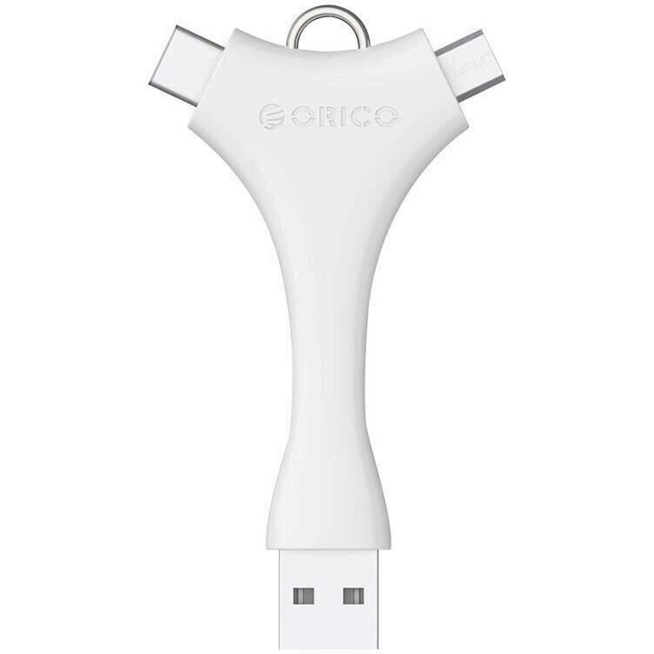 Adaptor Orico C1 USB 2.0 Type-A tata - USB Type-C/USB Micro-B alb
