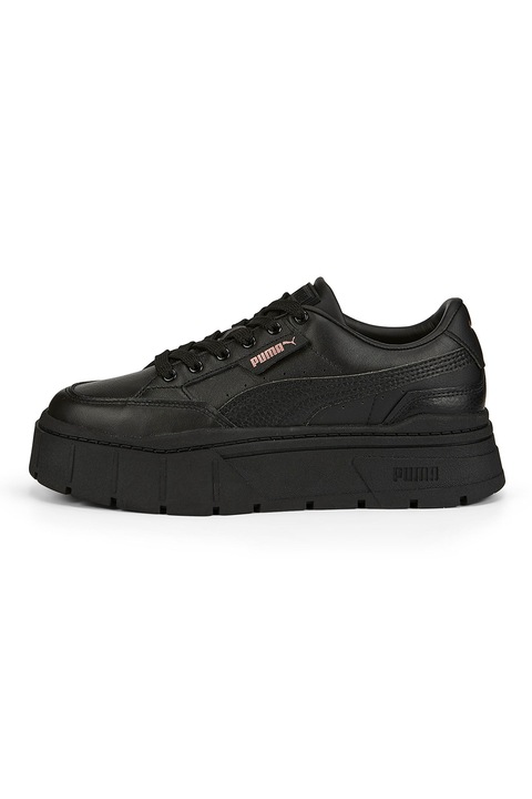 Puma, Panofi sport flatform de piele cu logo Mayze Stack, Negru