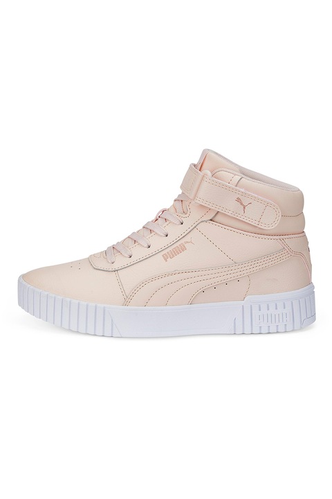 Puma, Pantofi sport mid-high de piele si piele ecologica Carina 2.0, Piersica