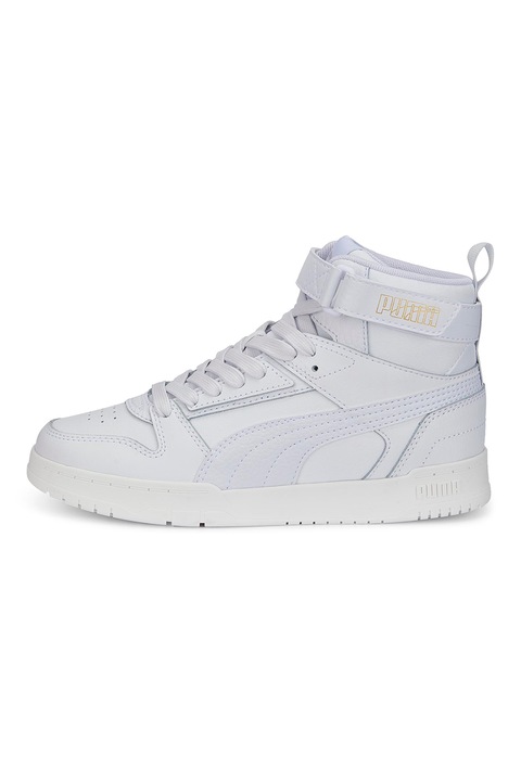 Puma, Pantofi sport mid-high de piele cu model cu perforatii RBD Game, Alb