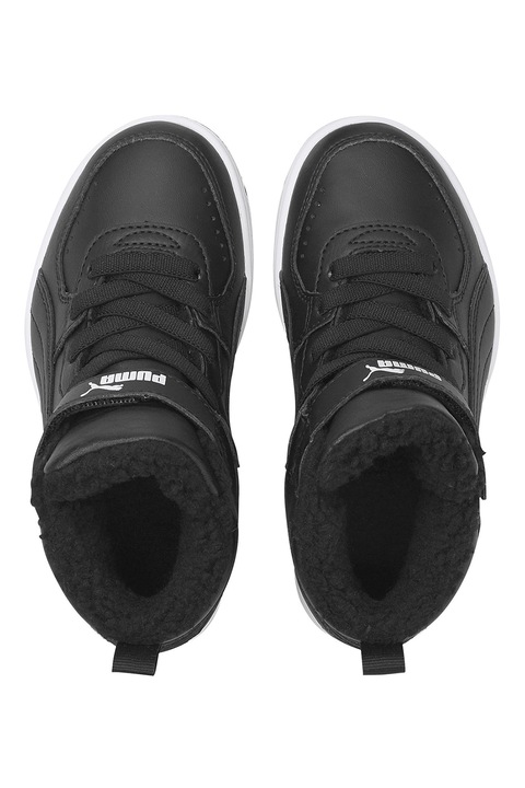 Puma, Боти Rebound JOY с еко кожа и велкро, Бял/Черен