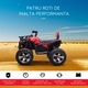 ATV electric 12V cu baterie reincarcabila pentru copii 3-5 ani max. 30 kg, Homcom, PP/Metal, 100x65x73 cm, Rosu/Negru