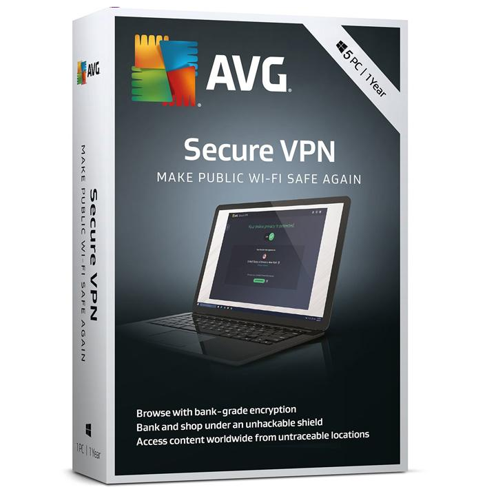 Електронен лиценз AVG Secure VPN - 10 устройства / 1 година