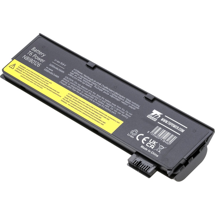 Baterie T6 Power compatibil cu Lenovo ThinkPad T470, T570 series, 5200mAh, 58Wh, 6 celule