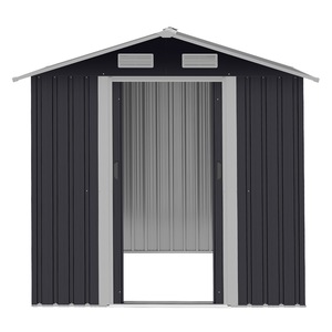 Magazie de Gradina, Outsunny, 2x1,5x1,9m din Otel Galvanizat, Usa Culisanta Dubla si 4 prize de aer