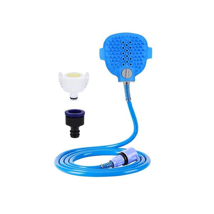 Manusa cu furtun pentru spalat si masat animale de companie, ISHOP, Albastru , one size intl