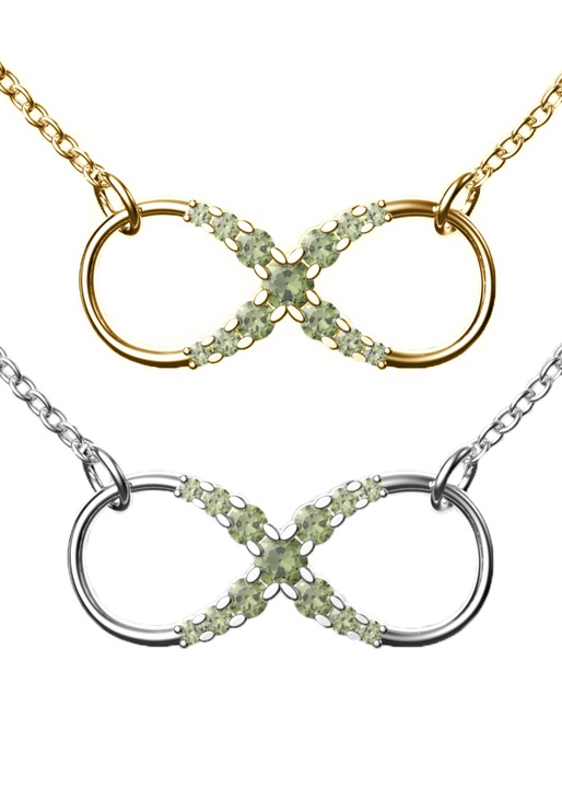 Colier cu moldavite cehe naturale din aur alb si galben