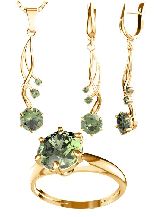 Set de bijuterii din argint placat cu aur pentru femei