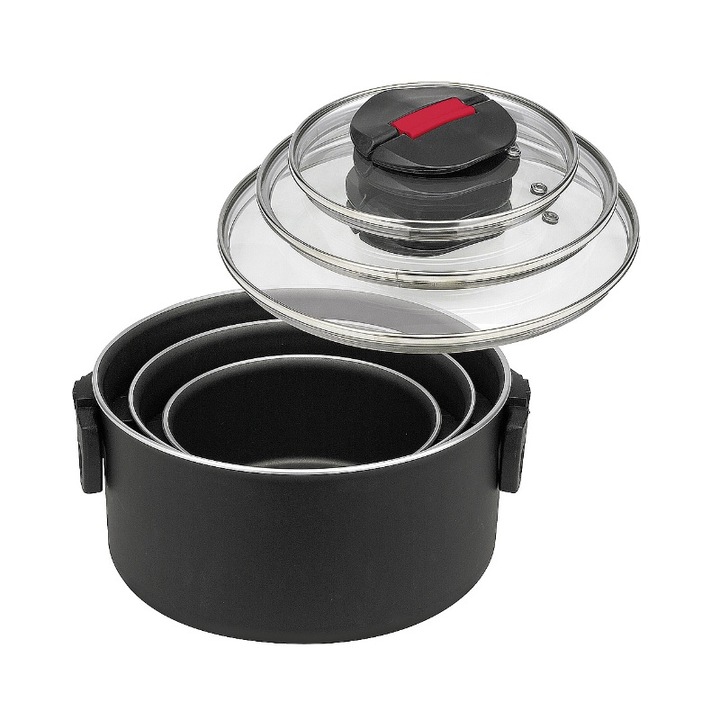 Set oale cu capac Click & Cook, 6 piese