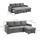 Разтегателен диван, Homcom, полиестер/ПП, 3 места, 211,5 x 146 x 85 см, сив