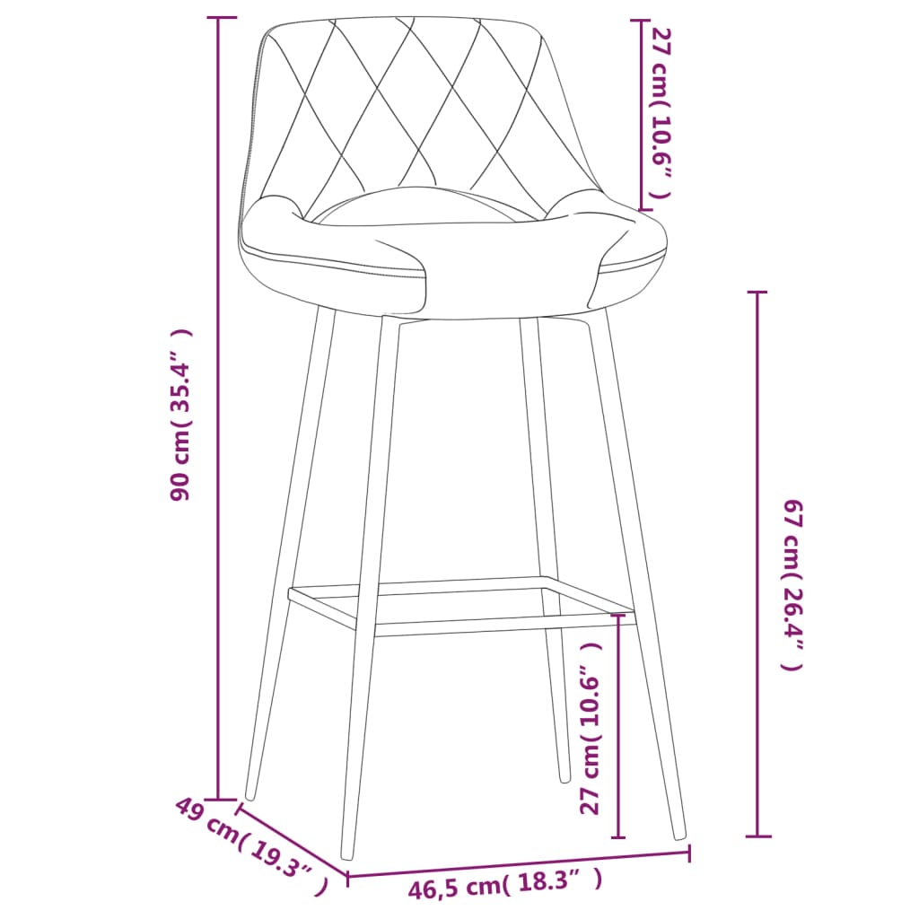 Set scaune de bar vidaxl 2 piese gri deschis 46 5 x 49 x 90 cm