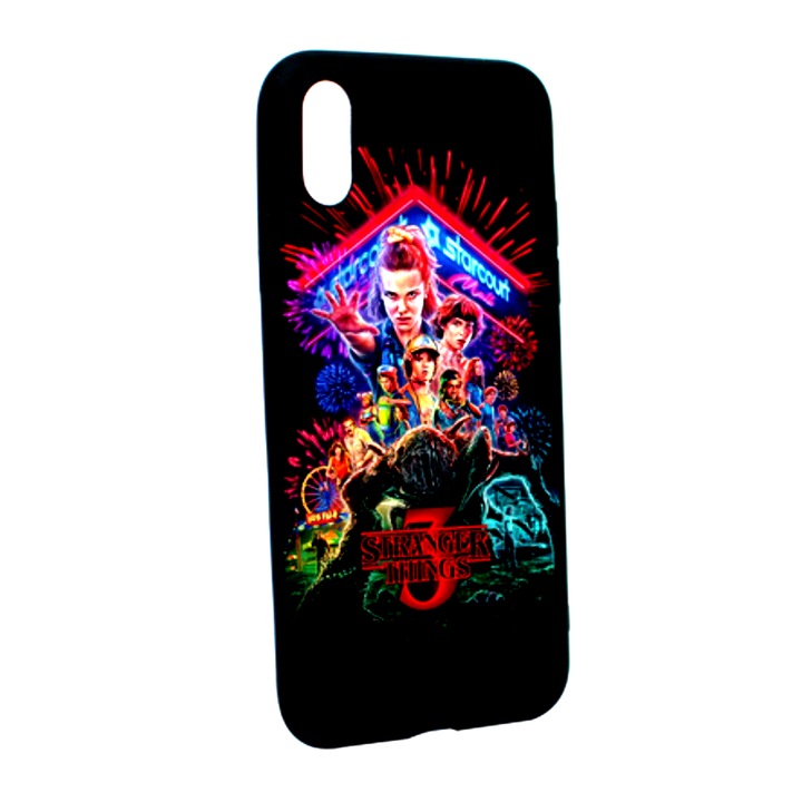 Stranger Things Movie védőtok Apple iPhone XS / X kopásálló csúszásgátló prémium szilikon atlaszhoz
