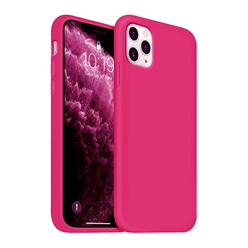 Husa silicon antisoc compatibila cu IPhone 12 Pro, Apple, cu microfibra in interior, Roz neon Husa silicon antisoc compatibila cu IPhone 12 Pro, Apple, cu microfibra in interior, Roz neon