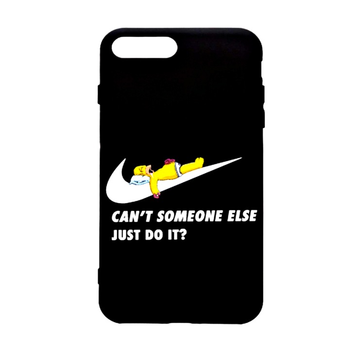 Husa Silicon Premium compatibila cu Apple iPhone 8 Plus / iPhone 7 Plus, Simpson Just Do It, cu interiorul din material textil, protectie camera, Atlas