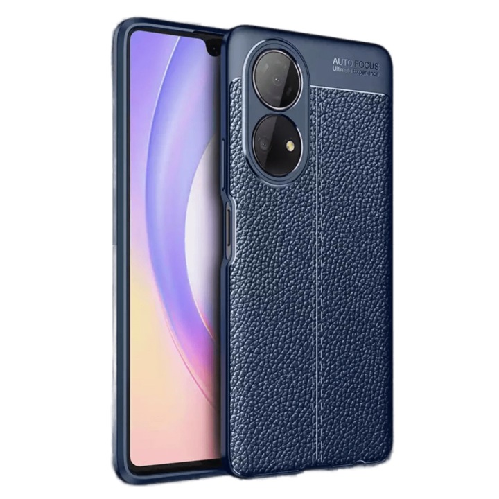 Husa Premium Antisoc model tip Piele AutoFocus, compatibila cu Honor X7 / Albastru