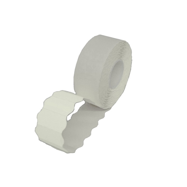 Etichete de Pret Albe 26x12 mm, 1500 Etichete/Rola, Colturi Rotunjite, Printare pe un Rand, VisionXXI