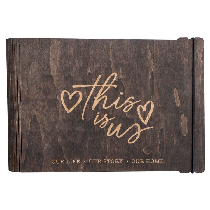 Album foto A5 din lemn, VintageBox, model This is Us – Dark Collection, nuc foarte inchis