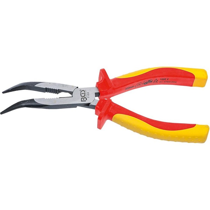 BGS hajlított csőrű fogó 200 mm szigetelt