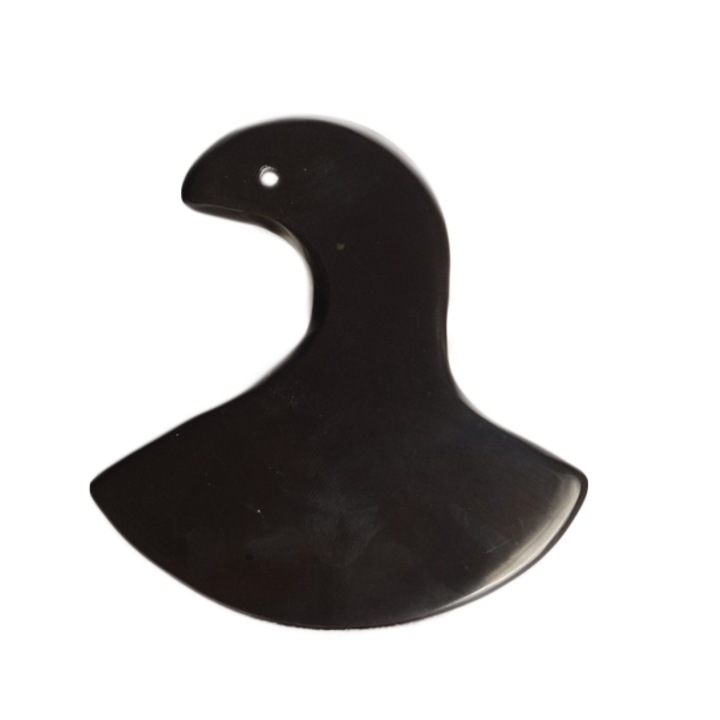 Камък Gua Sha, вулканична скала, форма на риба, скрап терапия, 9 см