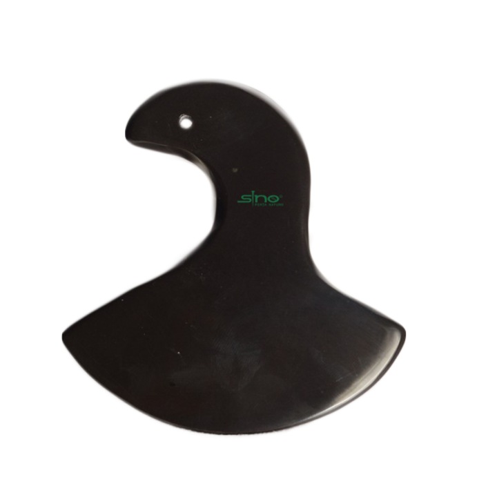 Piatra Gua Sha, roca vulcanica, forma peste, terapie scrapping, 9 cm