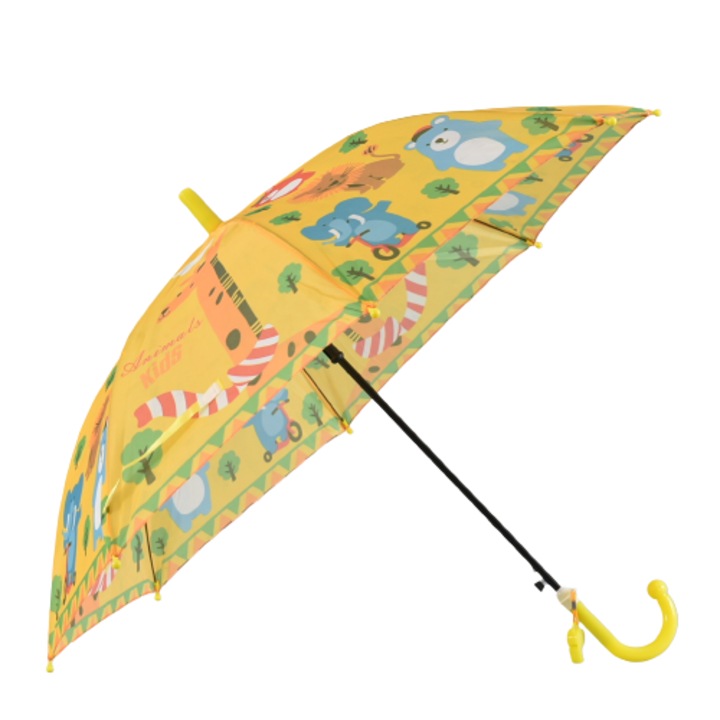 Gyermek esernyő 22222-3, Átmérő 76 cm, Textil, Sárga