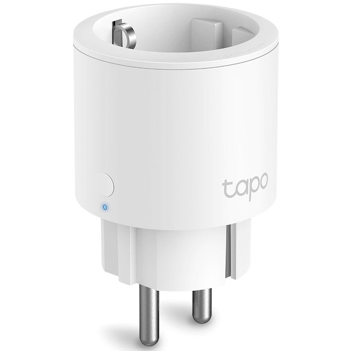 Смарт контакт TP-Link Mini Tapo P115 , Wi-Fi, Мониторинг на консумацията на енергия, Гласово управление, 16A, Съвместим с Android / iOS, Amazon Alexa и Google Assistant, 220-240V, Компактен дизайн, Бял