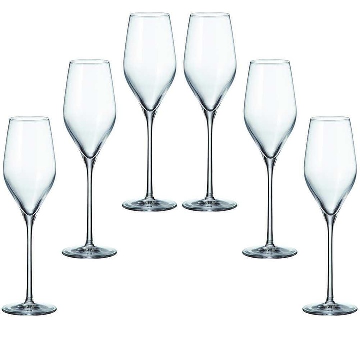 Комплект Кристални чаши Bohemia Авила, За шампанско, 6бр