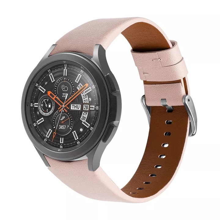 Кожена каишкаSmart Pulse Premium, За Samsung Galaxy Watch 40 mm, Samsung Galaxy Watch 44 mm, Пепел от рози