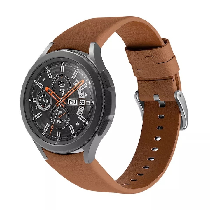 Кожена каишка Smart Pulse Premium, За Samsung Galaxy Watch 40 mm, Samsung Galaxy Watch 44 mm, Кафява