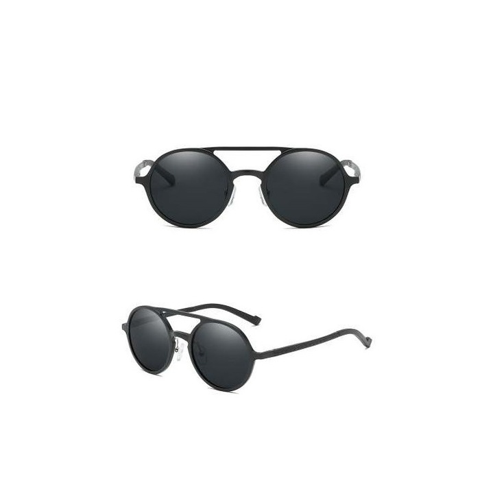 Слънчеви очила Hemera Archer Premium design, Unisex, Олекотена рамка, HD поляризация, UV 400, Черен, Твърд кейс и кърпичка за почистване