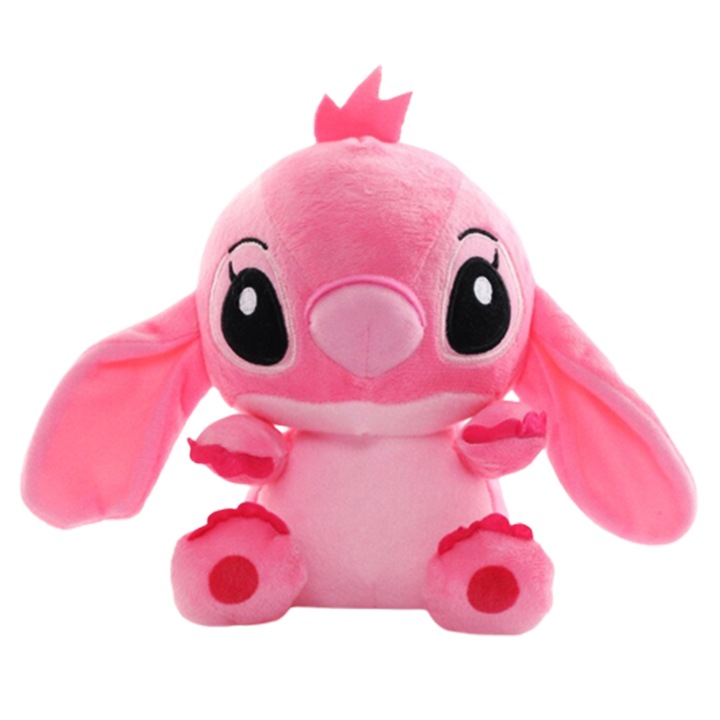 Zenuk plüssjáték, Angyal, Lilo & Stitch karakter, 30 cm, rózsaszín