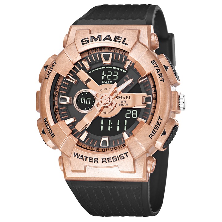 Мъжки часовник Smael Casual Fashion Sport Analog Digital Quartz Водоустойчивост 5 ATM