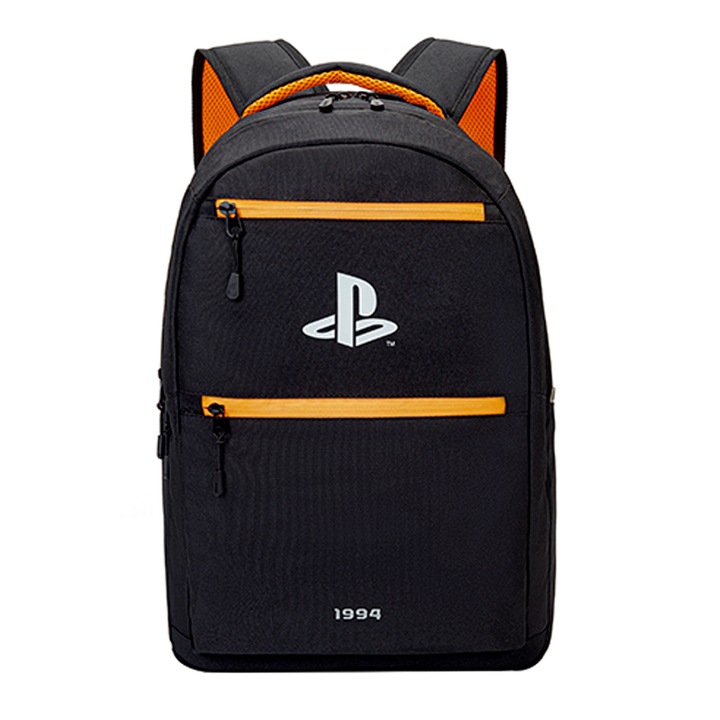 Playstation Black iskolatáska, 29 x 47 x 14.5 cm, Fekete