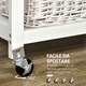 Konyhai kerekes tároló, Homcom, Fa/MDF, Fiók és kosarak, Forgó kerekek, 63x40x86 cm, Fehér/világosbarna