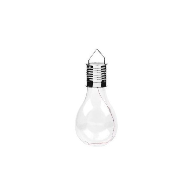 Декоративна LED соларна лампа под формата на крушка, за открито, окачена, IP65, Ultron Transparent, топла светлина, Flippy