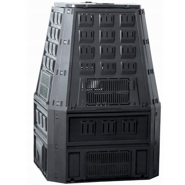 Градински компостер, 850 L, черен, Evoblack