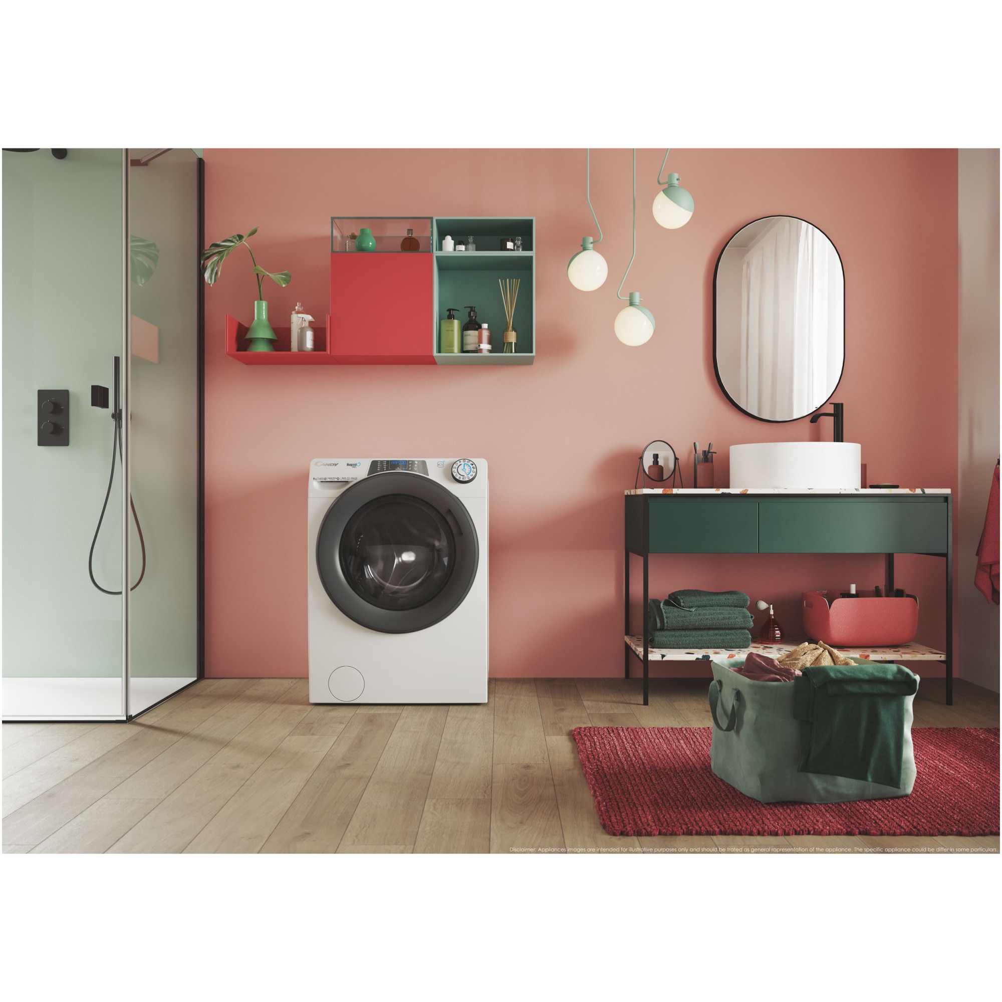 Masina de spalat rufe Candy Rapido Pro RP 486BWMR/1-S, 8 kg, 1400 RPM, Clasa A, Motor Inverter, Quick&Clean Technology, Steam Hygiene+, WiFi, Easy Iron+, Alb