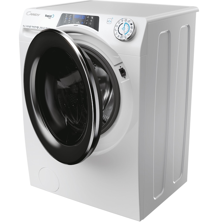 Masina de spalat rufe Candy Rapido Pro RP 4146BWMBC/1-S, 14 kg, 1400 RPM, Clasa A, Motor Inverter, Quick&Clean Technology, Steam Hygiene+, WiFi, Easy Iron+, Alb
