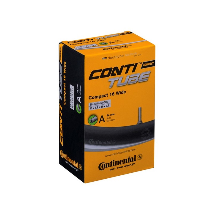Continental Compact 16 Wide A34 kerékpár gumibelső, 32/47-305/349