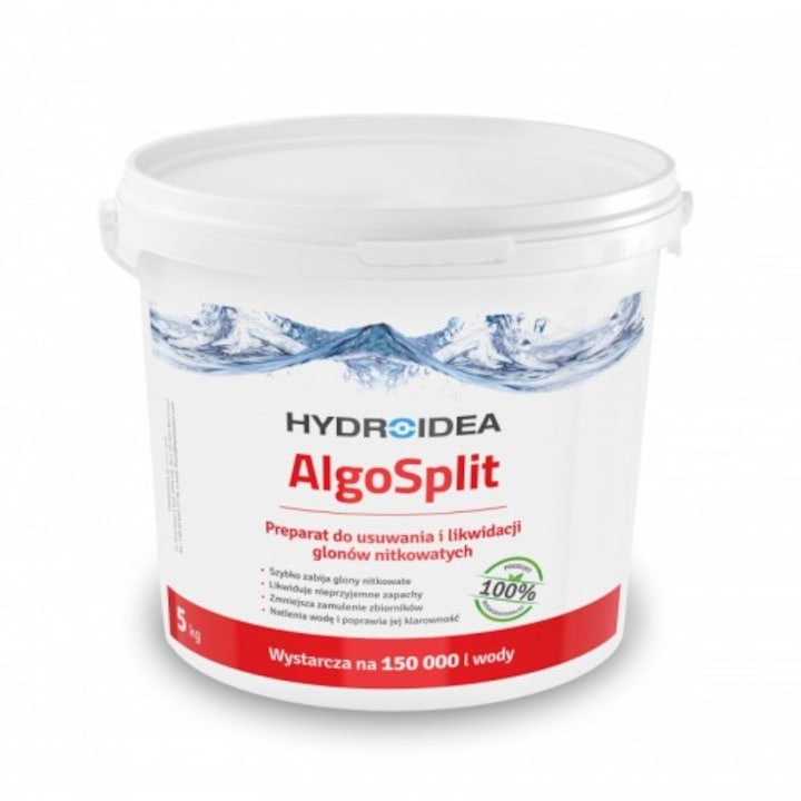 Solutie iaz si piscina AlgoSplit 5kg distrugator de alge filamentoase profesional, Hydroidea