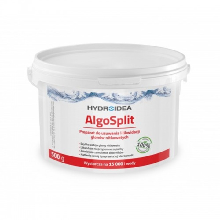 Solutie iaz si piscina AlgoSplit 500g distrugator de alge filamentoase profesional, Hydroidea