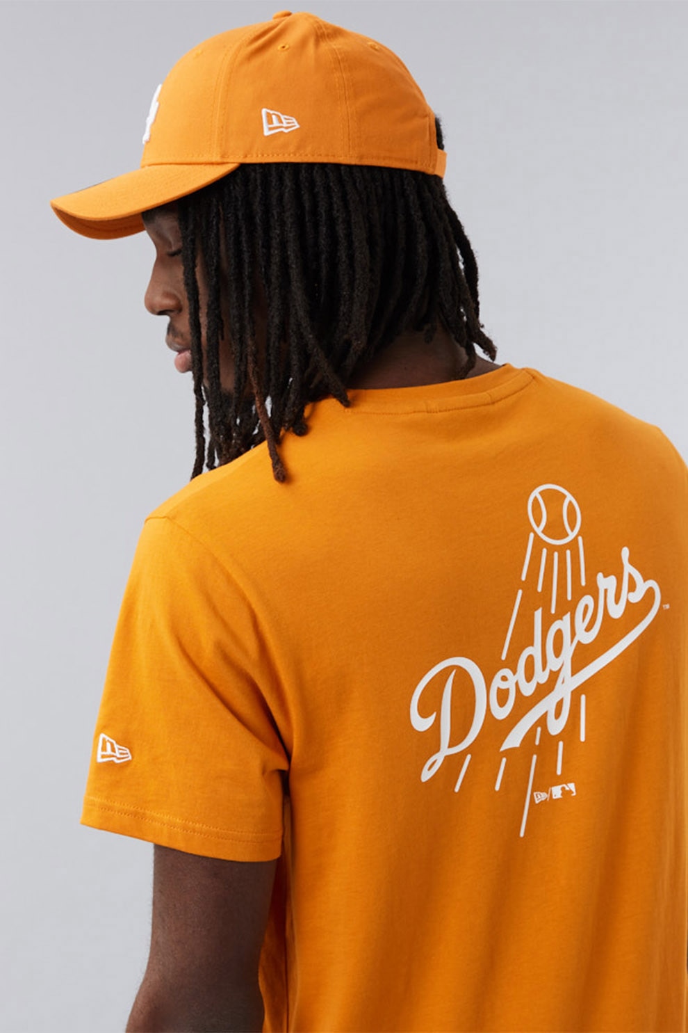 New Era, Tricou din bumbac cu decolteu la baza gatului LA Dodgers