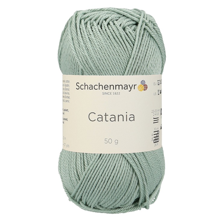 Fir de crosetat, tricotat, 100% bumbac, grosime fir nr 2 Fine, lungime 125 m, 50 g, Catania verde pal 00402