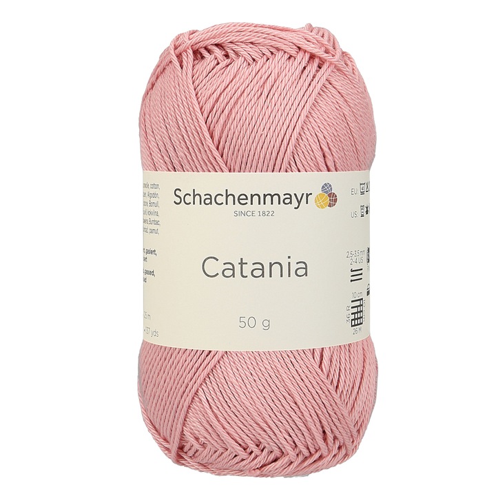 Fir de crosetat, tricotat, 100% bumbac, grosime fir nr 2 Fine, lungime 125 m, 50 g, Catania roz inchis 00408