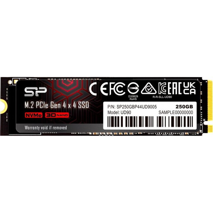 SILICON POWER M.2 2280 PCIe 250GB SSD UD90 Gen4x4 NVMe 4500/1950 MB/s