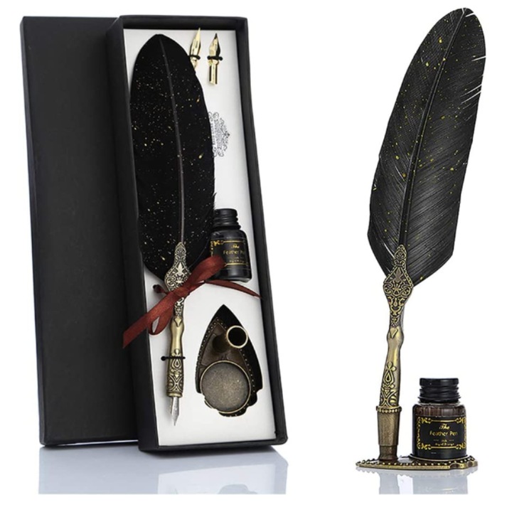 Pana de scris, Metal, Cerneala, Negru