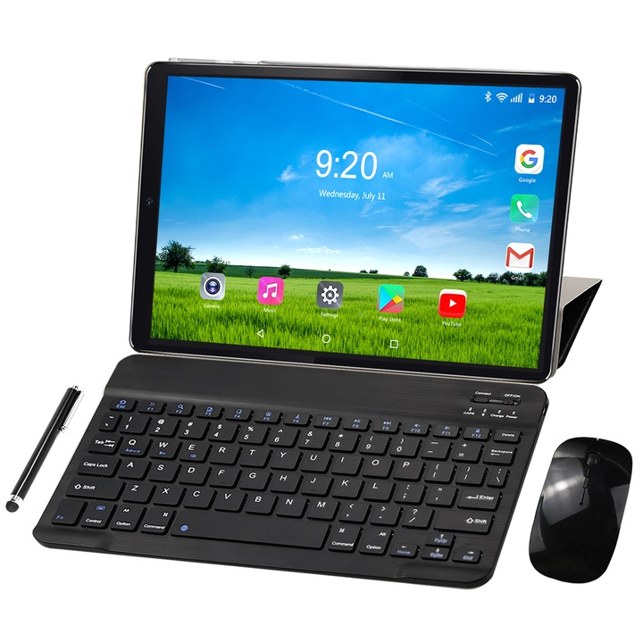 Tableta YOTOPT Y3, Quad core, 10", 4GB RAM, 64GB, 4G, Wifi, Android 10, Negru